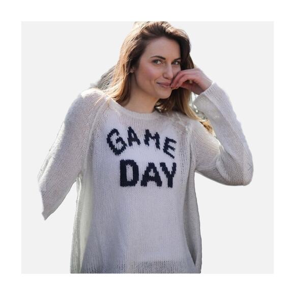 Wooden Ships Knit Game Day Crewneck Sweater Cream XS/ Small - Picture 9 of 9